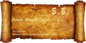 Baur Begónia névjegykártya